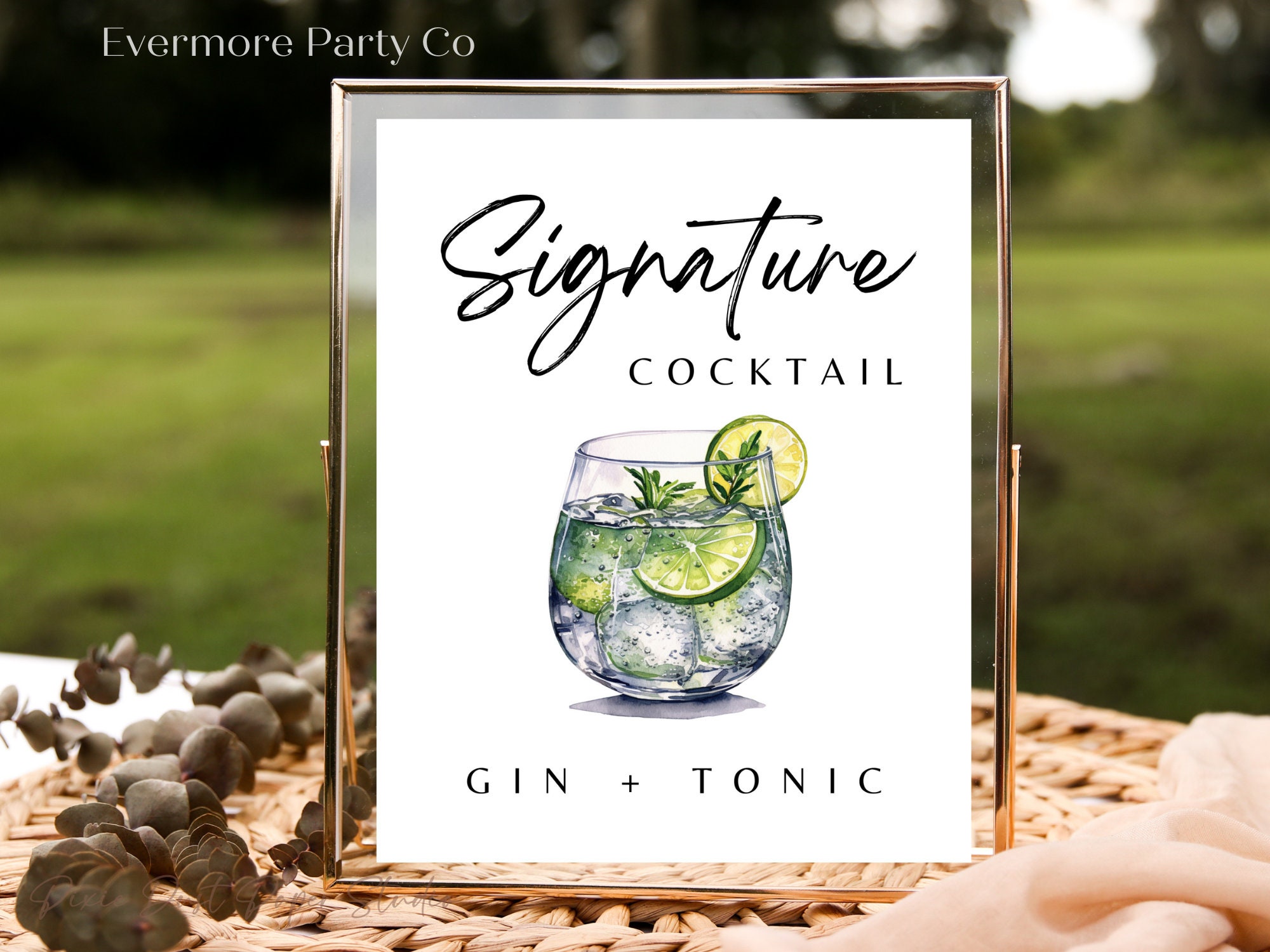 Gin and Tonic Signature Cocktail Drink Instant Download Printable Wedding  Bar Sign, Minimalist, DIY, Decor, Editable Template - Etsy