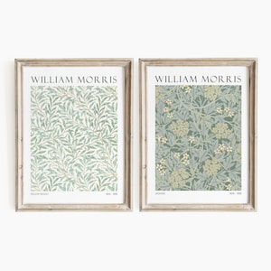 William Morris Print Set of 2 Gallery Wall Set Willow Bough Print Jasmine Green Morris Print Floral Vintage Style Printable Wall Art Bundle