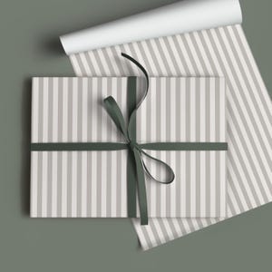 Gift Wrap Paper Sheet Striped Neutral Wedding Wrapping Paper Minimal Elegant Gift Packaging for Birthday Present Nostalgic Aesthetic Muted