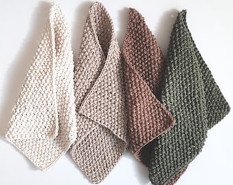 Modèle de tricot de lavette Débarbouillette en tricot texturé adaptée aux débutants Style minimal ANGLAIS PDF Téléchargement instantané