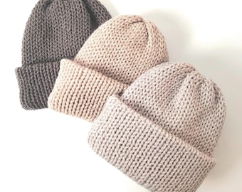 Babymutsje Zachte pasgeboren beanie Cadeau gebreid neutrale aardetinten Come Home outfit foto prop