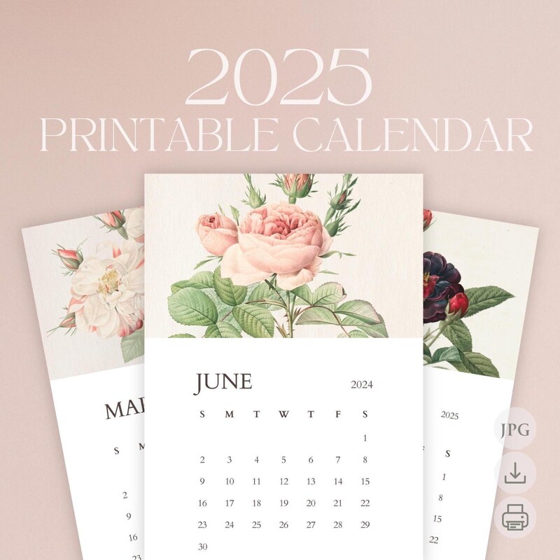 5x7 2025 Calendars Etsy
