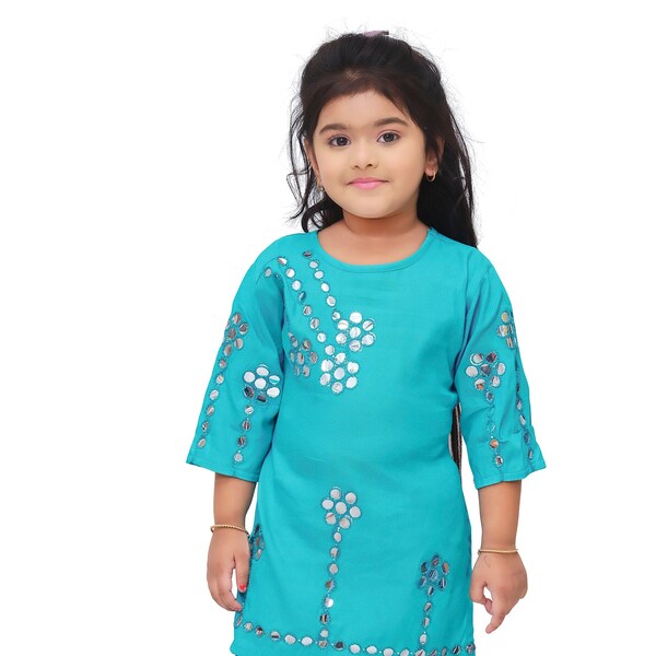 Indian traditional beautiful girls Kurta and Sharara Set for toddler, Ethnic wear party casual Gift for her daughter birthday gift dress