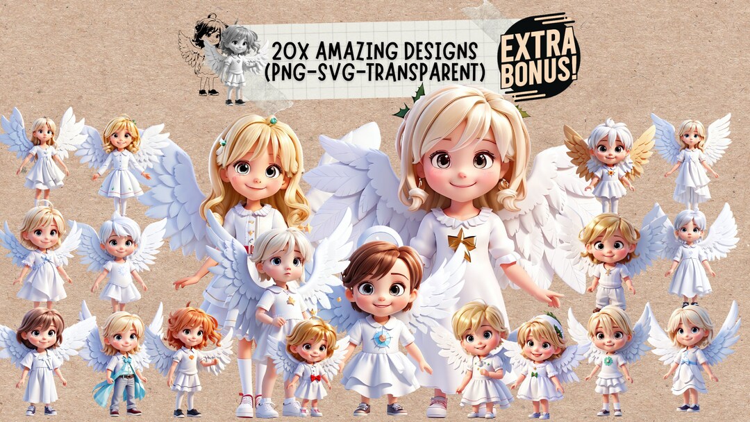 Religious Christian Angel Wings Svg &amp; Png Bundle, Retro Christmas Svg ...