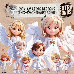 Religious Christian Angel Wings Svg & Png Bundle, retro christmas svg clipart designs