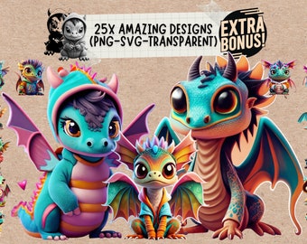 Dragon Svg Png Clipart Sticker Bundle, house of the baby watercolor dragon images with wings wall art decor gift