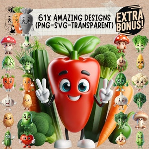 Garden Vegetal Food Clipart Png & Svg Bundle, batata tomate zanahoria clipart png ilustración para imprimir
