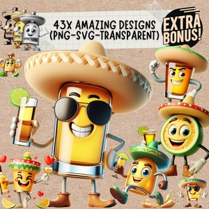 Mexico Alcohol Tequila Svg sublimatie ontwerpen voor Tequila Shirt, grappige Spaanse zomer sombrero Mexicaanse Hornitos tequila SVG en PNG bundel