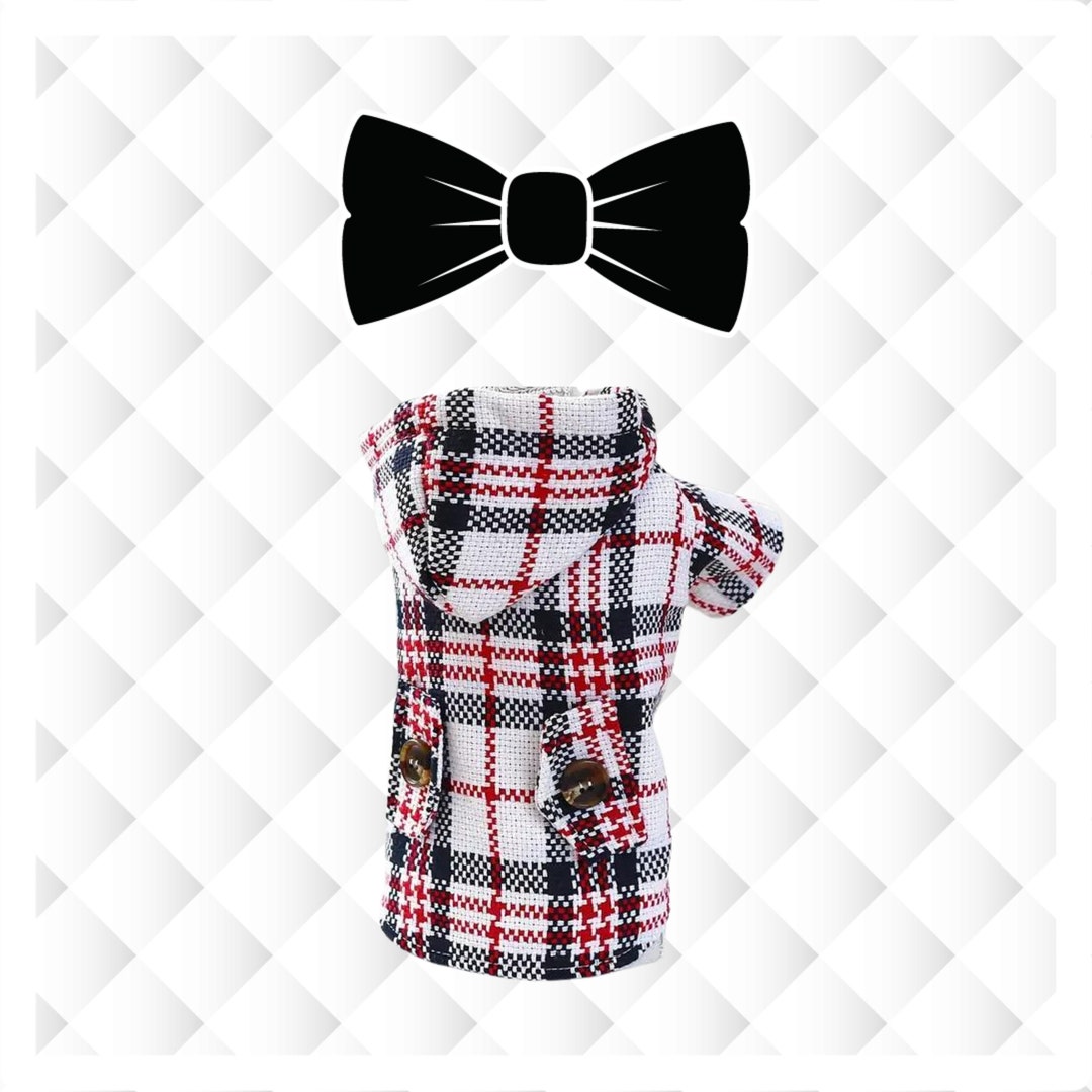 VALENTINE'S DAY RED Plaid Dog Jacket for Small Dogs Little Dogs Cute