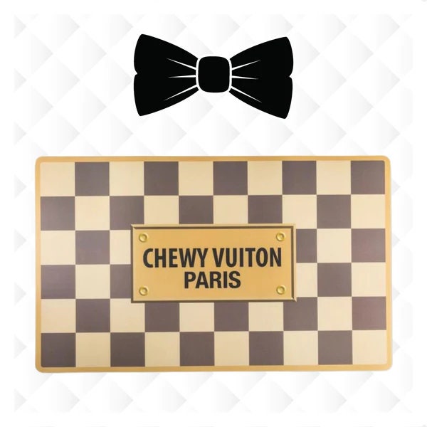 Checker Chewy Vuiton Bowls & Mat Set – FolieLA