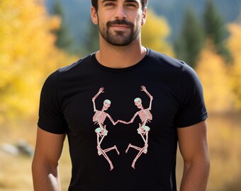 Chemise d'Halloween squelette dansant : t-shirt graphique unisexe