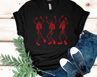 Chemise d'Halloween squelette dansant : t-shirt graphique unisexe