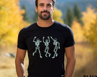 Chemise d'Halloween squelette dansant : t-shirt graphique unisexe