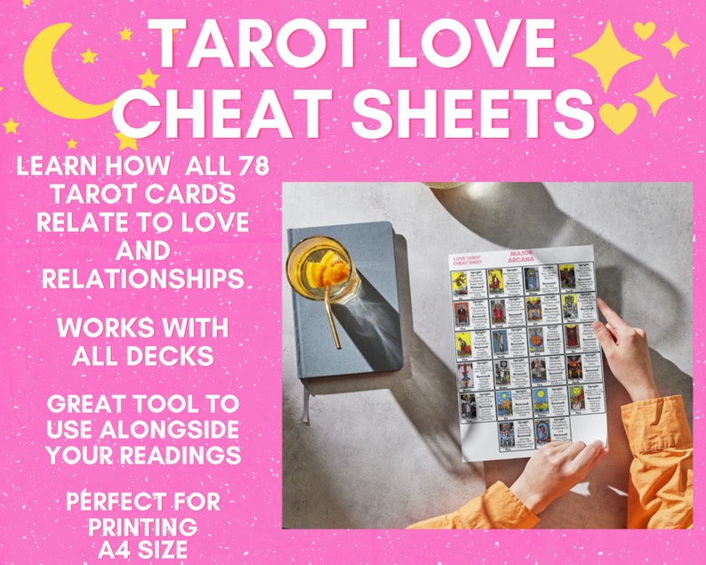 Tarot Love Cheat Sheet Tarot Cards Love and Relationship Etsy