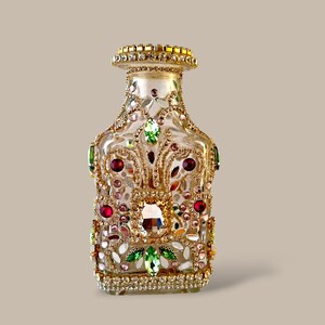 Handverzierte Kristallblumenvase, luxuriöse Attar-Flasche, kunstvoller Duftdiffusor (AD Diamonds)