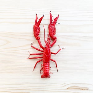 Handmade Clay Lobster Magnet: Realistic Animal Figurine