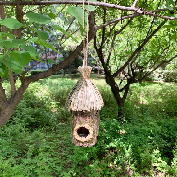 Nid d'oiseau en bois / Nid d'oiseau Accueil / Nid d'oiseau / Oiseaux sauvages / Maison d'oiseau / Maison d'oiseau décorative / Nid suspendu / Cadeau pour maman / Cadeau pour enfants - France