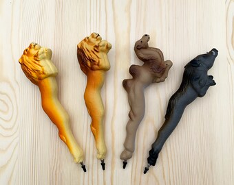 Bolígrafo con escultura de animal 3D: papelería infantil hecha a mano