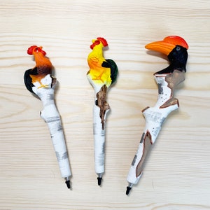 Handmade ballpoint pen with 3D animal sculptures, Kids stationery, Cute Stationery, Animal lover gift, gift for kids, Kids Gift
