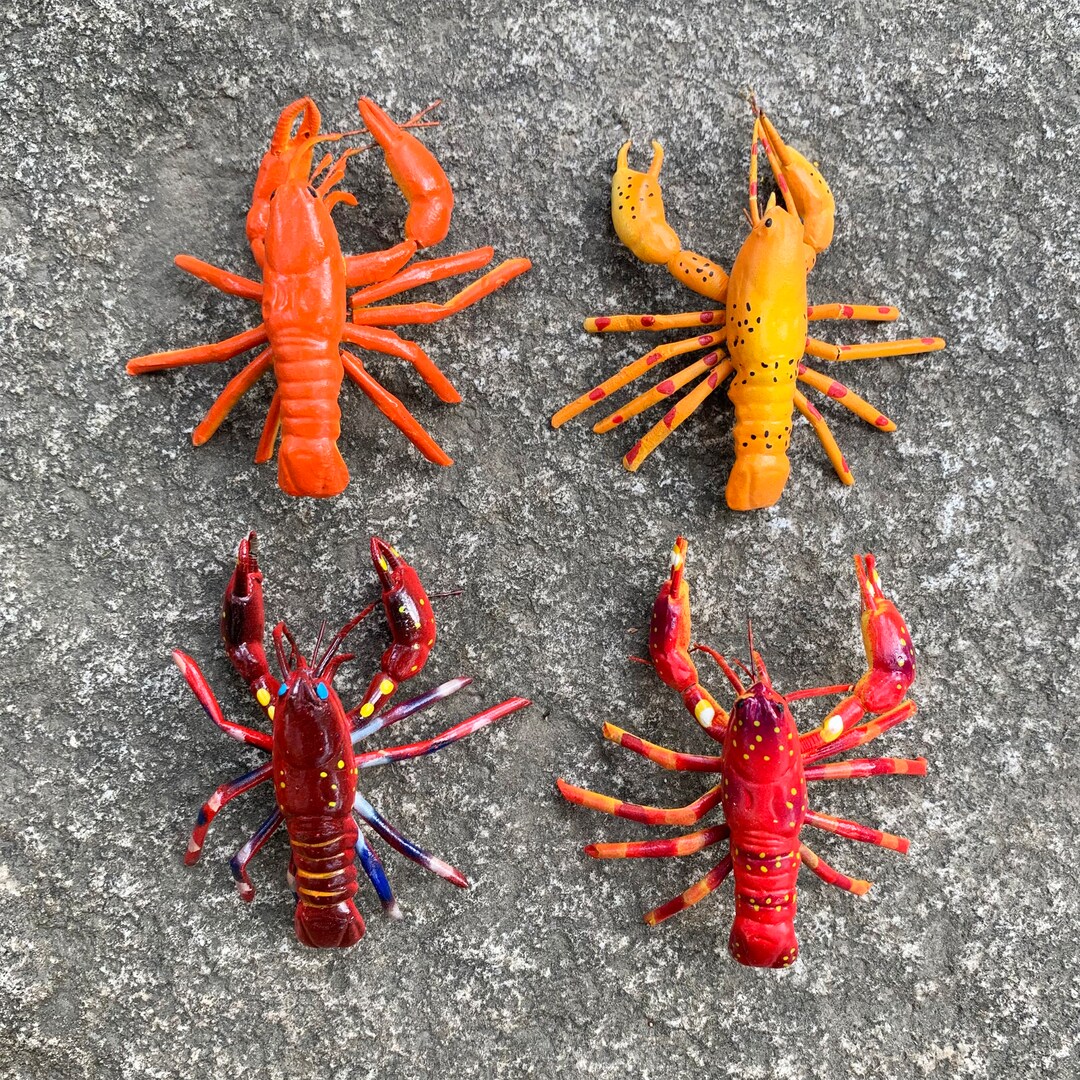 Lobster, 4COLORS/1SET, Handmade Clay Animals Figurine Realistic
