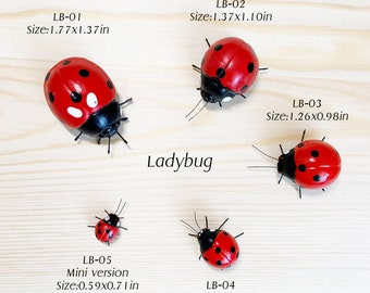 MAPPON REED Lady bug♡ 　3本セット 10PCS Mini Ladybug, Bug Magnet, Small Handmade Clay Magnet Insect