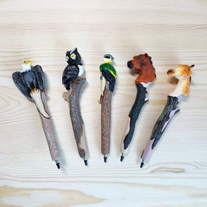 Penna a sfera fatta a mano con sculture di animali in 3D, cancelleria per bambini, cancelleria carina, regalo per amanti degli animali, regalo per bambini, regalo per bambini