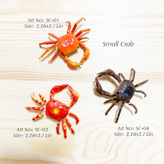 Small Crab 　カニ　ミニチュア Clay Crab Magnet: Realistic Animal Figurine - Etsy