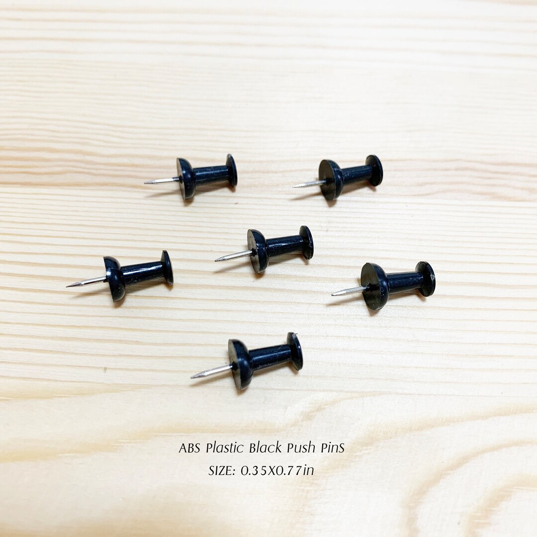 30PCS ABS BLACK Push Pins, Decorative Push Pins for Cork Boards Home