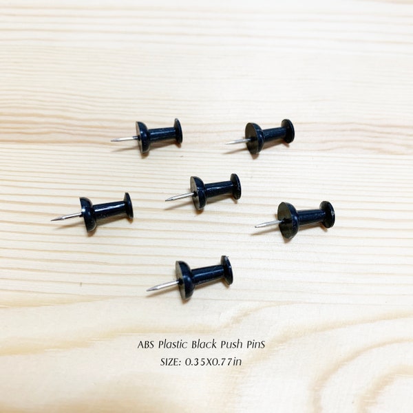 30PCS ABS BLACK Push Pins, Decorative Push Pins for Cork Boards Home and Office Photos Wall Maps and Other Offices School.