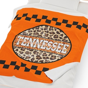 Tennessee Volunteers Leopard Print Blanket, TN Vols Blanket, Game Time Velveteen Plush Blanket, Gift Blanket