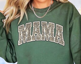 Moletom mamãe leopardo, moletom da mamãe fonte universitária, moletom retrô da mamãe, moletom com capuz da mamãe, presente da mamãe, moletom da vida da mamãe, presente da mamãe