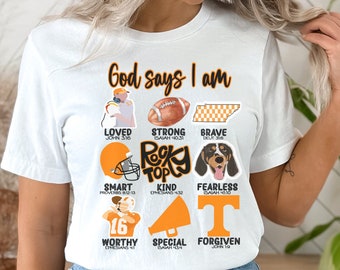 God Says I Am TN Football/ Rocky Top Unisex Jersey Short Sleeve Tee