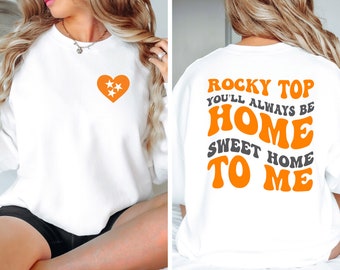 Tennessee Flag Heart Home Sweet Home Long Sleeve Tee, Rocky top t shirt, Tennessee Vols, Tennessee football