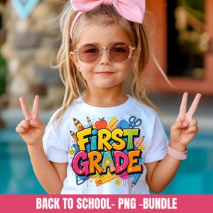 School Grade Bundle PNG, Back to School Bundle, Kindergarten, School Grade Level, Happy First Day Of School, School Png, Retro School