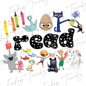 Lesen Sie Kinderbücher Lehrer Png, lesen Sie mehr Bücher Png, Buchliebhaber Png, Lehrer Geschenk Png, niedliches Lehrer-Shirt Png, Zeichentrickfiguren