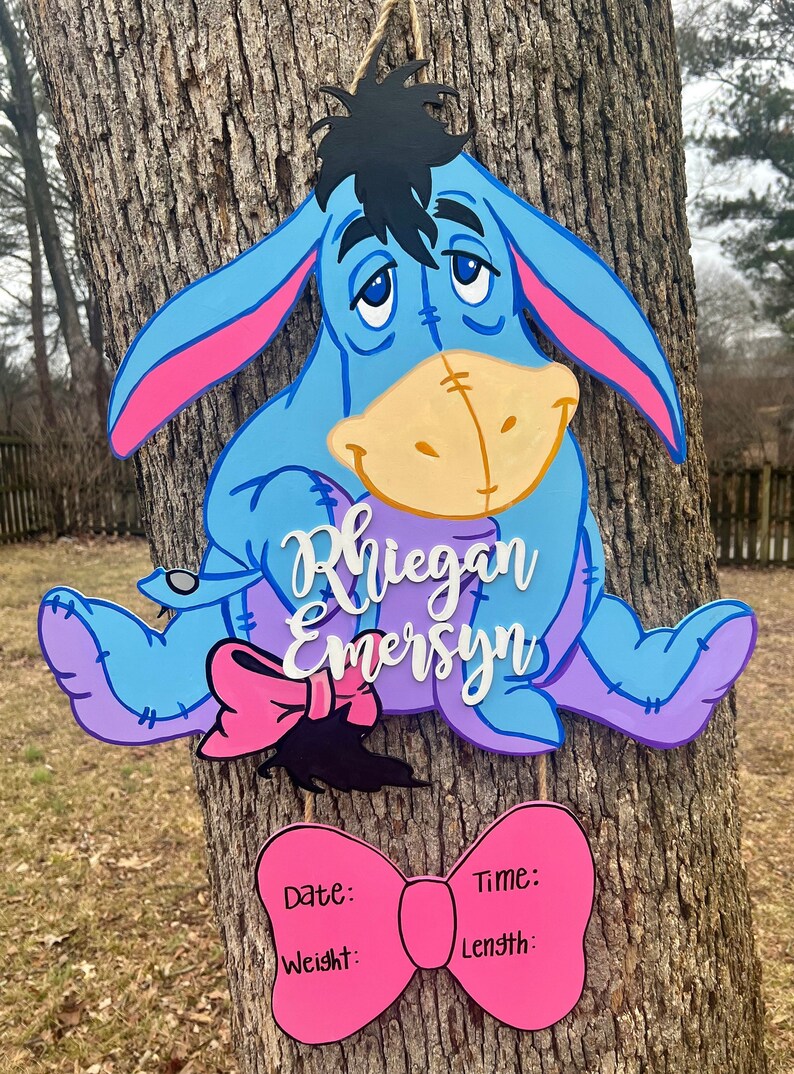 Hand Painted Eeyore Door Hanger - Etsy