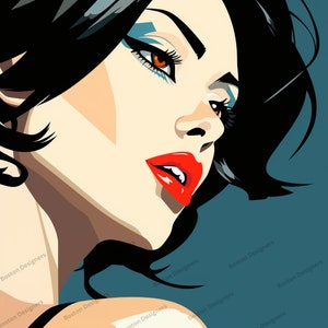 Sleek Sophistication - Set of 3 Digital Wall Art Prints of Glamorous Women | 1980&#39;s Style Aesthetic Trendy Art (Set 10)