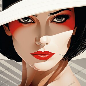 Sleek Sophistication - Set of 3 Digital Wall Art Prints of Glamorous Women | 1980&#39;s Style Aesthetic Trendy Art (Set 05)