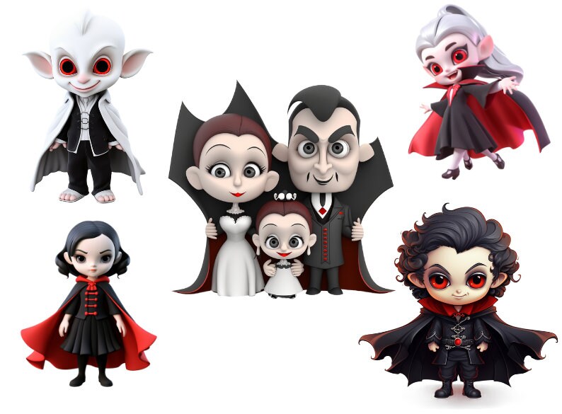 Cute Halloween Vampire Clipart Bundle - 88 High-res 300 DPI Images ...