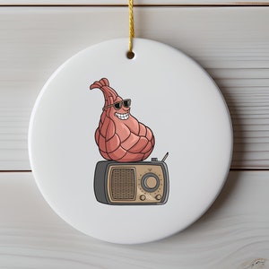Ham Radio Ornament, Amateur Radio Operator Round Ornament, Gifts for Ham Radio Enthusiast, Ham Radio Gift Idea,Funny Ham on A Radio Keepsake