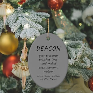 Deacon Ornament, Deacon Ordination Gifts, Gift for Deacon, Gift Ideas for Men or Women Deacons, Appreciation Ornament for Deacon