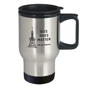 Ham radio mug, ham radio gift ideas, ham radio novelty travel cup for men, amateur radio operator mug, gifts for ham radio enthusiast