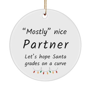 Partner Ornament, Gift for Partner, Gifts from Girlfriend or Boyfriend, Funny Partner Gift Ideas for Men or Women