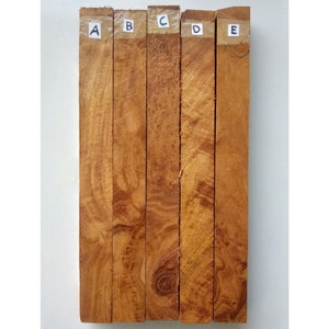Figured Java Teak Wood Pen Blanks: Burl Wood Turning Supplies