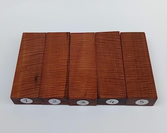 Curly Sapodilla Handle Blank | Figured Tropical Hardwood for Knife Handles and Wooden Craft