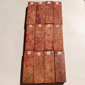 Camphor Burl Knife Handle Blank, Exotic Grupel Burl Wood Block for Custom Knifemaking, Carving, and Craft Projects