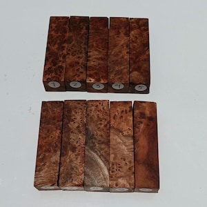 Weru Burl Wood Blank – Albizia Procera Knife Handle Scales, Woodturning Craft Block