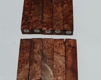 Weru Burl Wood Blank – Albizia Procera Knife Handle Scales, Woodturning Craft Block