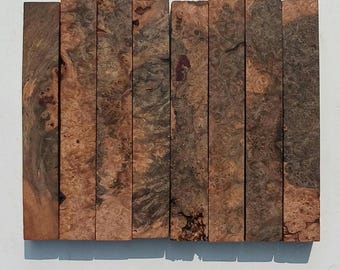 Black Amboyna, Narra Burl Pen Blank 3x3x20cm, Exotic Figured Wood for Custom Pen Turning