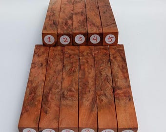 Mahogany Burl Pen Blank | Figured Exotic Hardwood for Crafting (3x3x20cm)